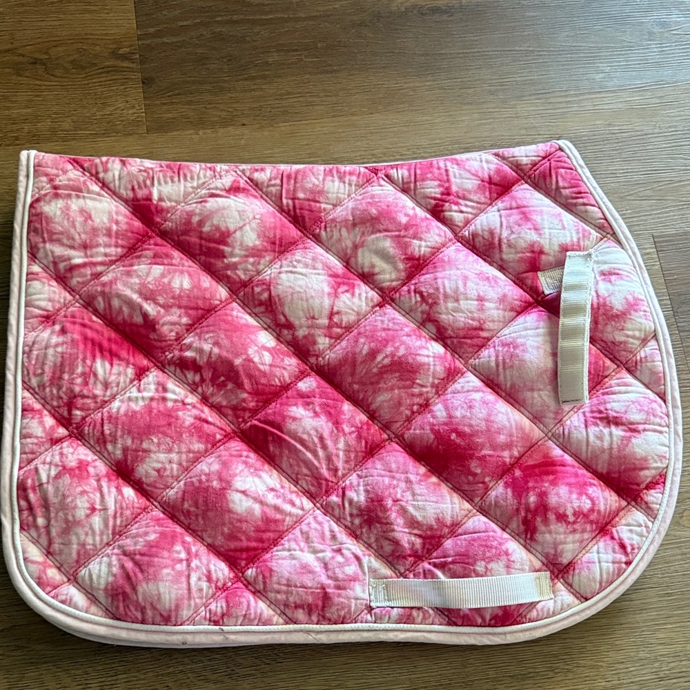Pink Tie-Dye Quilted Saddle Pad